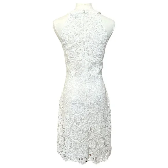 Lulu’s Ivory Lace Halter Mini Dress Floral XL - Picture 6 of 8